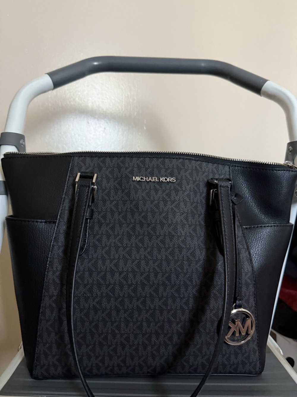 Michael Kors Black Charcoal MK Signature Tote